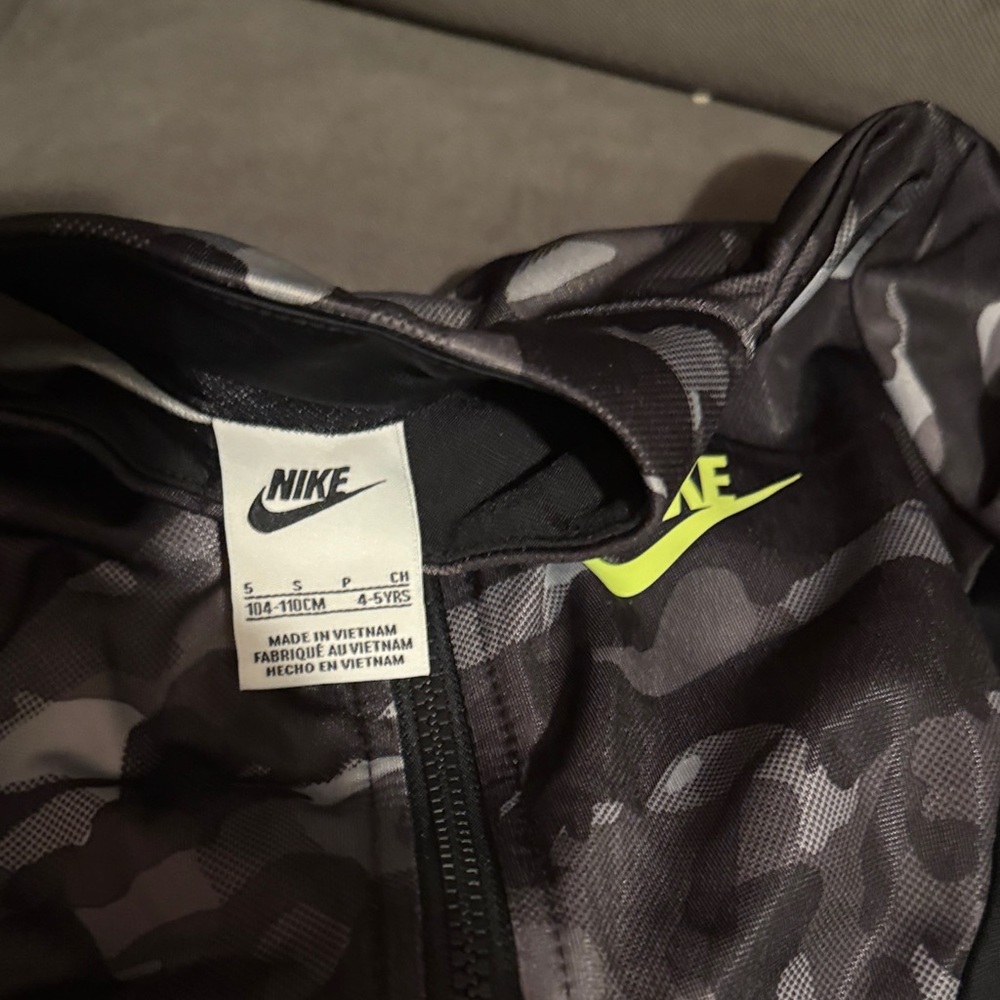 Nike Black & Gray Camo Tracksuit with Neon Yellow Swoosh - Picture 2 of 3
